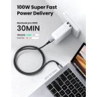 Кабель UGREEN US316 USB-C Cable Aluminum Case with Braided 2m (Black) (UGR-70429)