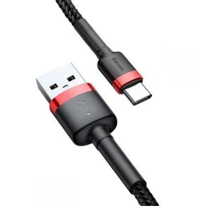 Кабель Baseus Cafule Cable USB For Type-C 3A 2m Red+Black