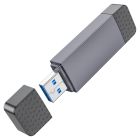 Кардрідер HOCO HB45 Spirit 2-in-1 USB/Type-C 3.0 card reader Metal gray