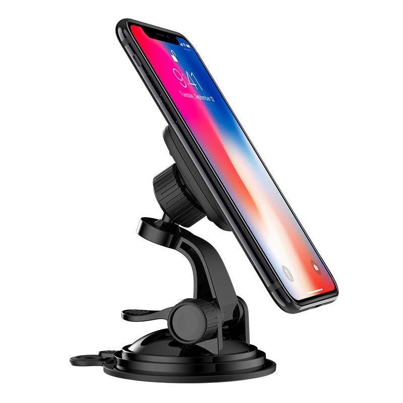 Автотримач для телефона HOCO CA28 Happy journey series suction cup magnetic car holder Black