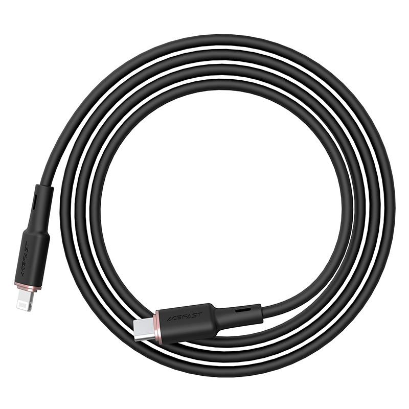 Кабель ACEFAST C2-01 Type-C to iP 3A, 20W, 1.2m silicone, zinc connectors, Black