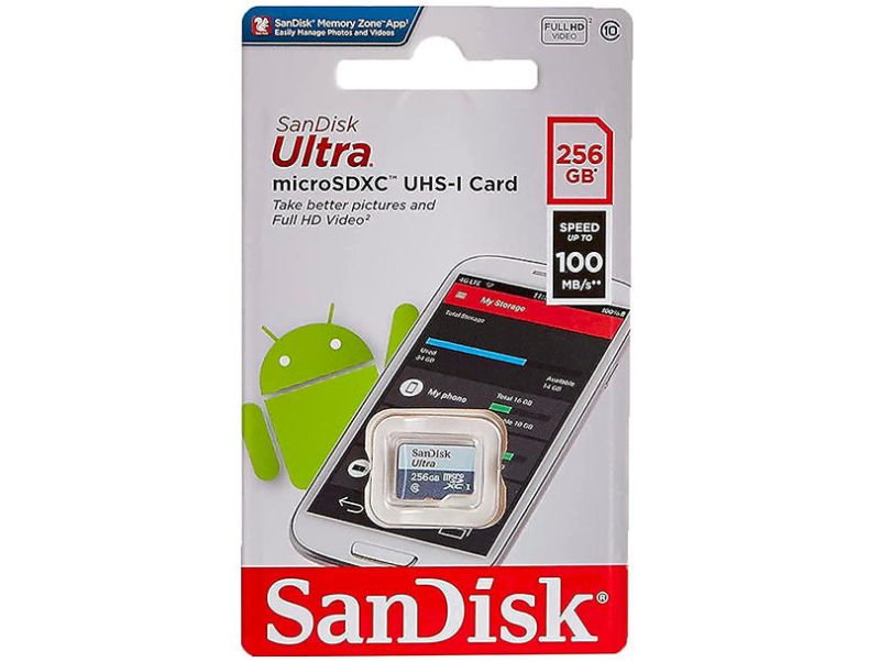 Карта пам'яті microSDXC (UHS-1) SanDisk Ultra 256Gb class 10 A1 (100Mb/s)