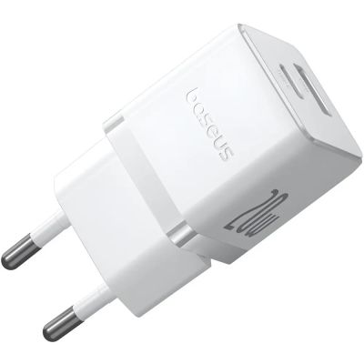 Мережевий зарядний пристрій Baseus Palm Fast Charger C+U 20W EU Moon White