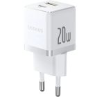 Мережевий зарядний пристрій Baseus Palm Fast Charger C+U 20W EU Moon White