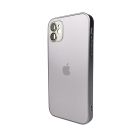 Чохол для смартфона AG Glass Matt Frame Color Logo for Apple iPhone 12 Titanium Grey