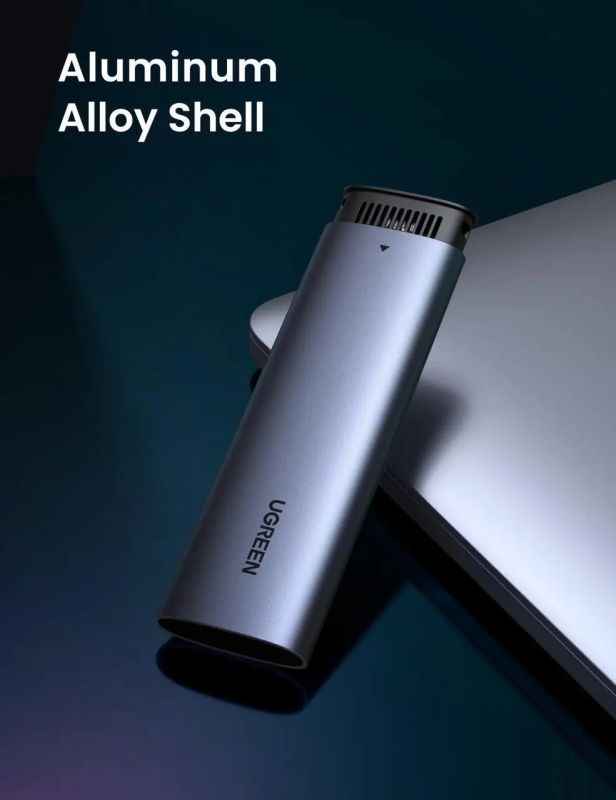 Зовнішня кишеня для накопичувача UGREEN USB-C Female to M.2 M-Key 10G Enclosure C TO C Cable 50cm