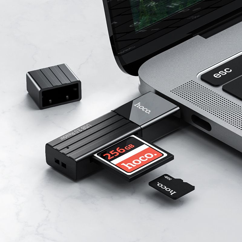 USB-хаб HOCO HB20 Mindful 2-in-1card reader(USB3.0) Black