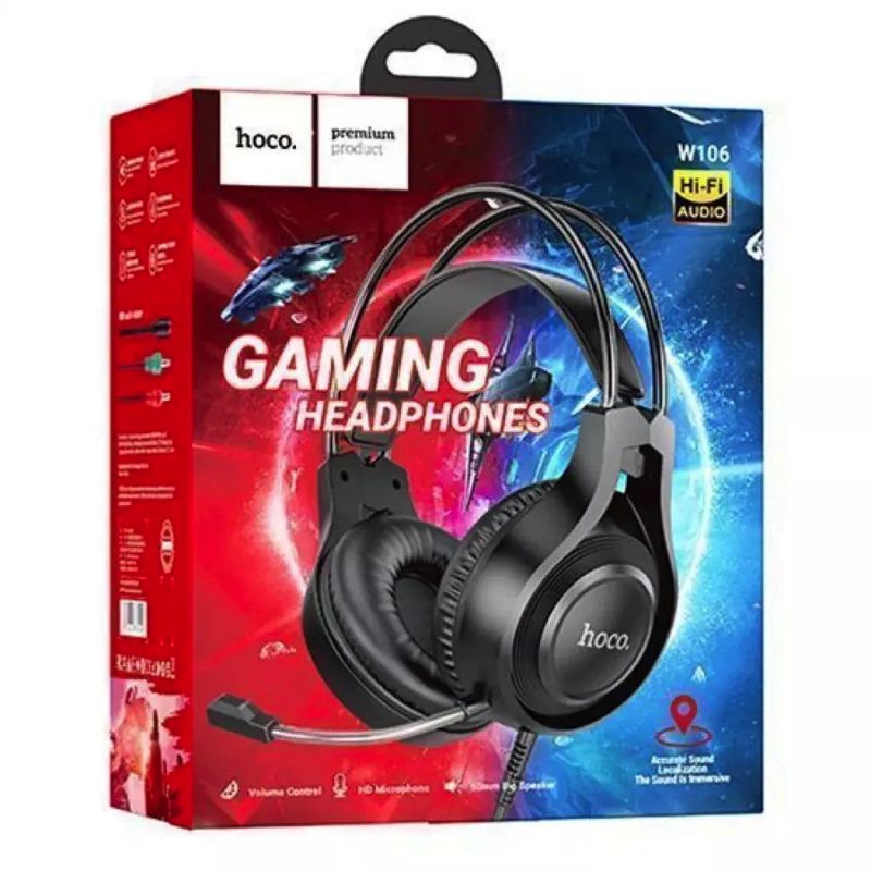 Навушники ігрові HOCO W106 Tiger gaming headset Black