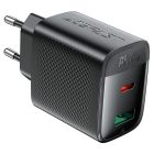 Мережевий зарядний пристрій ACEFAST A106 PD45W GaN (USB-C+USB-A) charger (EU) Black