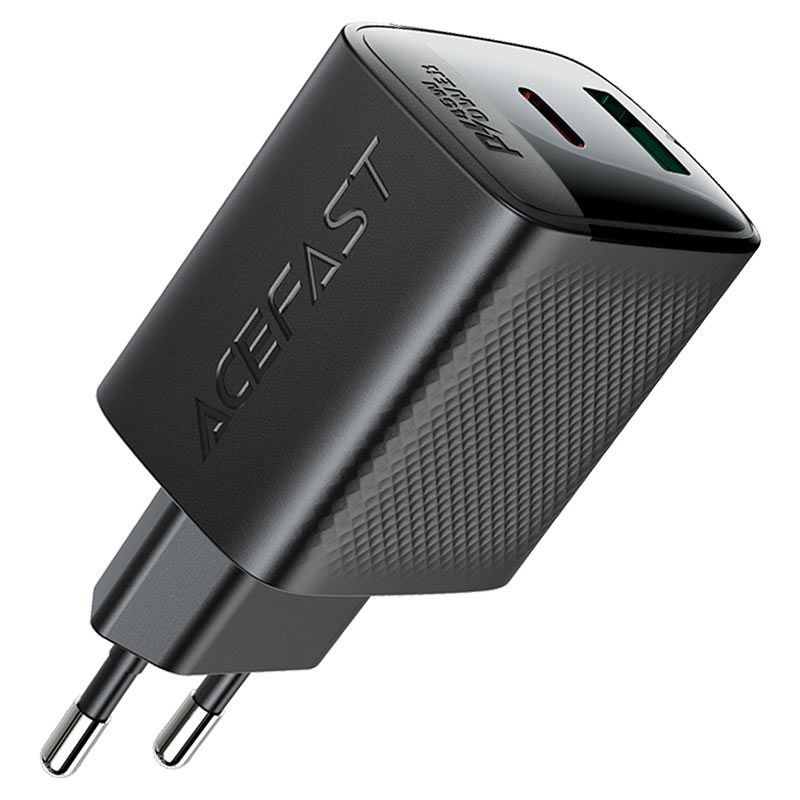 Мережевий зарядний пристрій ACEFAST A106 PD45W GaN (USB-C+USB-A) charger (EU) Black