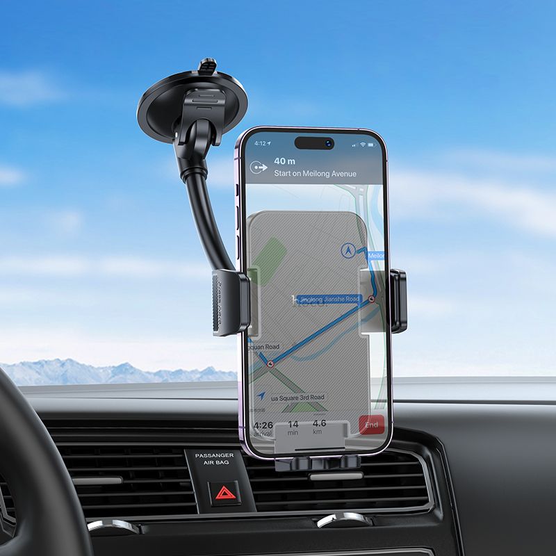 Автотримач для телефона HOCO H38 Cheetah car holder(windshield) Black