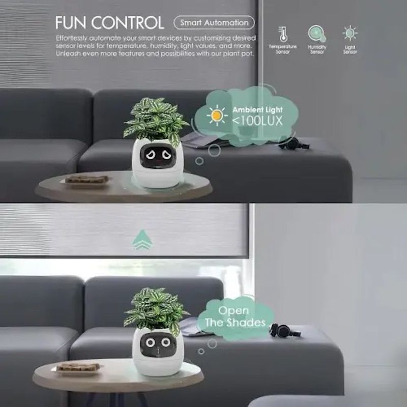 Інтерактивний розумний горщик для рослин Ivy Smart Planter Tuya AI, Green