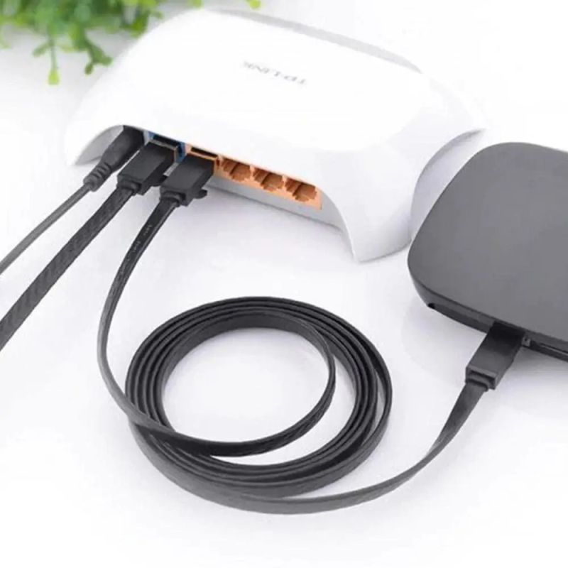 Мережевий кабель UGREEN Cat 6 U/UTP Lan Flat Cable 3m (Black)