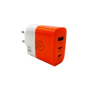Мережевий зарядний пристрій WUW-C215 65W Charger 2 USB C + USB A white orange