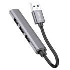 USB-хаб HOCO HB26 4 in 1 adapter(USB to USB3.0+USB2.0*3) Metal Gray
