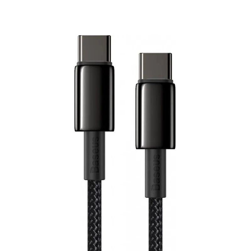 Кабель Baseus Tungsten Gold Fast Charging Data Cable Type-C to Type-C 100W 2m Black