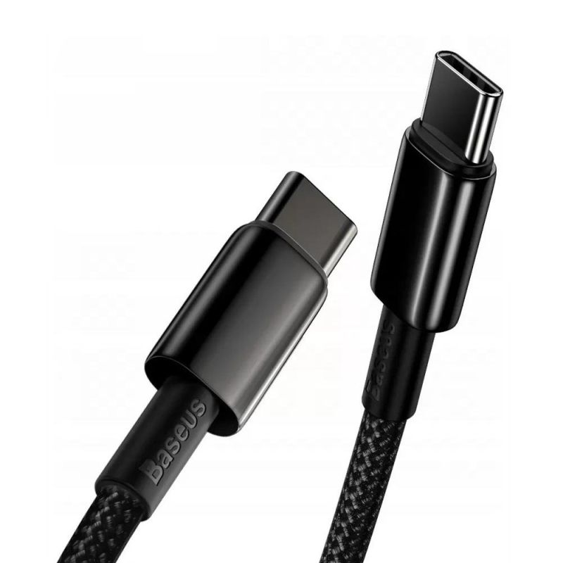 Кабель Baseus Tungsten Gold Fast Charging Data Cable Type-C to Type-C 100W 2m Black