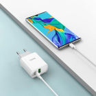 Мережевий зарядний пристрій HOCO C80A Rapido PD20W+QC3.0 charger(EU) White