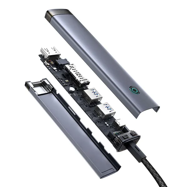 USB-хаб Baseus UltraJoy Series 7-Port HUB AIR Space Grey (Type-C to HDMI4K@60Hz*1+USB3.0*2+PD*1+SD/TF3.0*1+3.5mm*1)