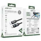 Кабель ACEFAST C15-03 USB-C to USB-C zinc alloy digital display braided charging data cable Black