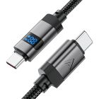 Кабель ACEFAST C15-03 USB-C to USB-C zinc alloy digital display braided charging data cable Black