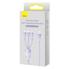 Кабель Baseus Flash Series Ⅱ One-for-three Fast Charging Data Cable USB to M+L+C 100W 1.2m Purple