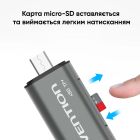 Кардридер Vention USB3.0 Multi-function Card Reader Gray Metal Type (CCHH0)