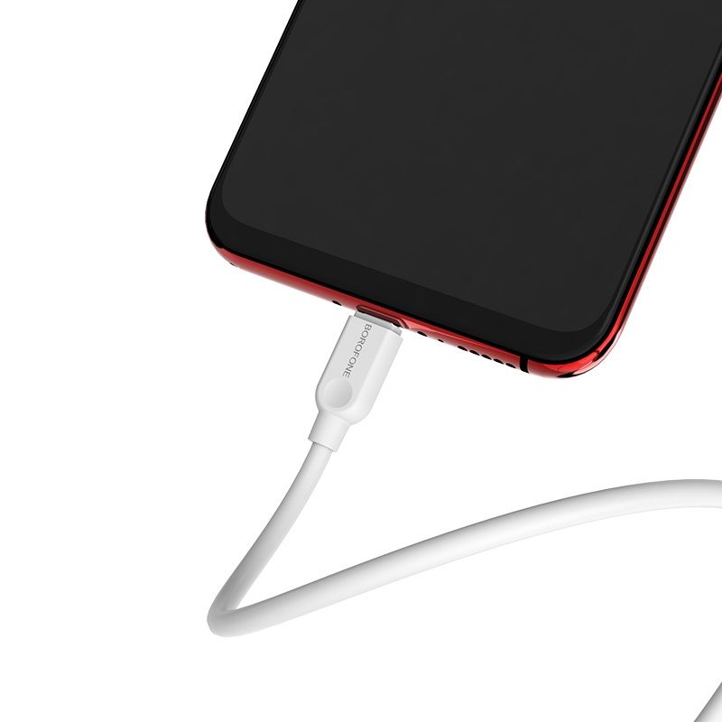 Кабель BOROFONE BX14 USB to Micro 2.4A, 1m, PVC, TPE connectors, White