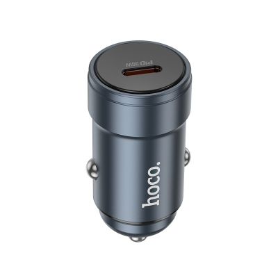 Автомобільний зарядний пристрій HOCO Z57 Glorious single-port PD30W car charger Metal Gray