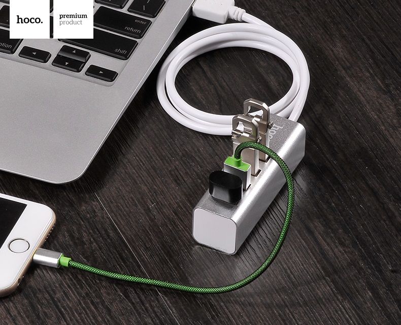 USB-хаб HOCO HB1 4USB Line machine Silver
