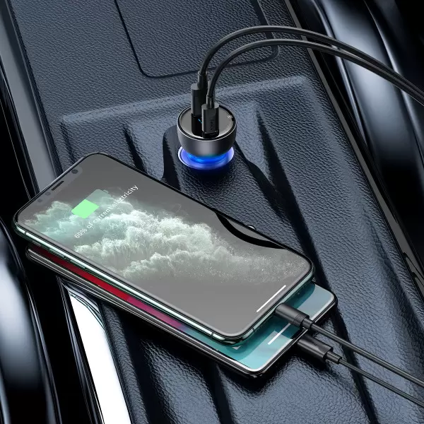 Автомобільний зарядний пристрій Baseus Particular Digital Display QC+PPS Dual Quick Charger Car Charger 65W Shallow tarnish