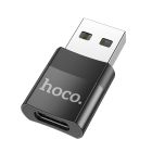 Адаптер HOCO UA17 USB Male to Type-C female USB2.0 adapter Black
