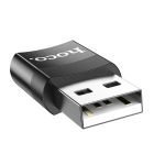 Адаптер HOCO UA17 USB Male to Type-C female USB2.0 adapter Black
