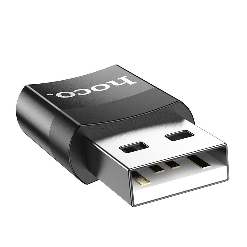Адаптер HOCO UA17 USB Male to Type-C female USB2.0 adapter Black