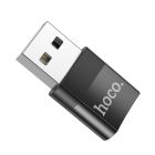 Адаптер HOCO UA17 USB Male to Type-C female USB2.0 adapter Black