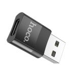 Адаптер HOCO UA17 USB Male to Type-C female USB2.0 adapter Black