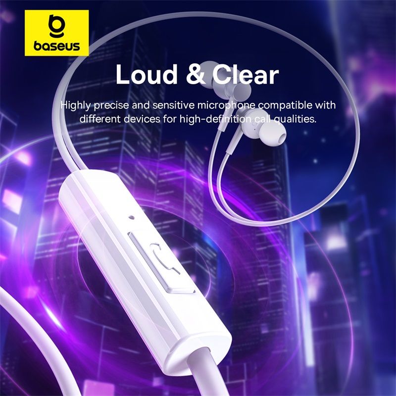 Навушники Baseus Encok HZ11 Wired Earphones Moon White