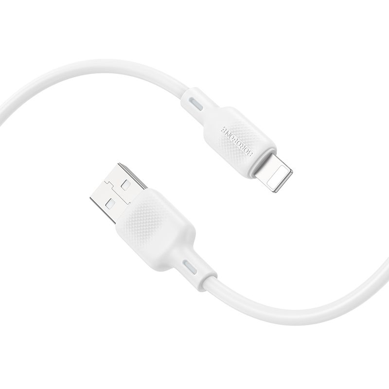 Кабель BOROFONE BX113 Lenny silicone charging data cable iP(L=1M) White