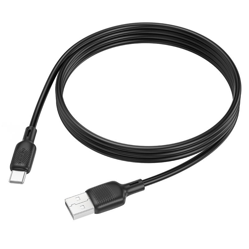 Кабель BOROFONE BX113 Lenny silicone charging data cable Type-C(L=1M) Black