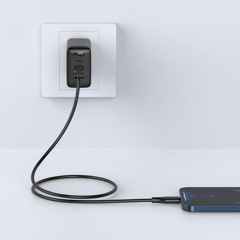 Кабель ACEFAST C3-01 Type-C to iP 3A, 30W, TPE, TPE connectors, Black