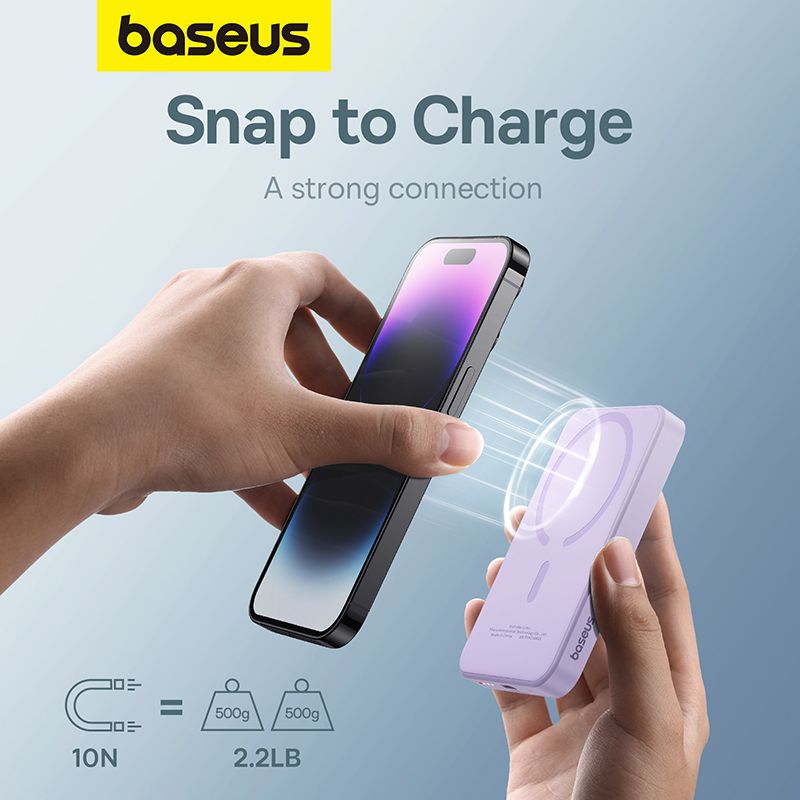 Зовнішній акумулятор Baseus Magnetic Mini Wireless Fast Charge Power Bank 5000mAh 20W Nebula Purple