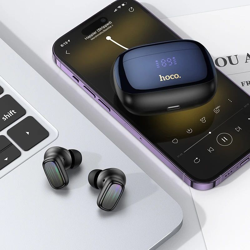 Бездротові навушники HOCO EQ20 Rhyme true wireless ANC+ENC noise reduction BT headset Black