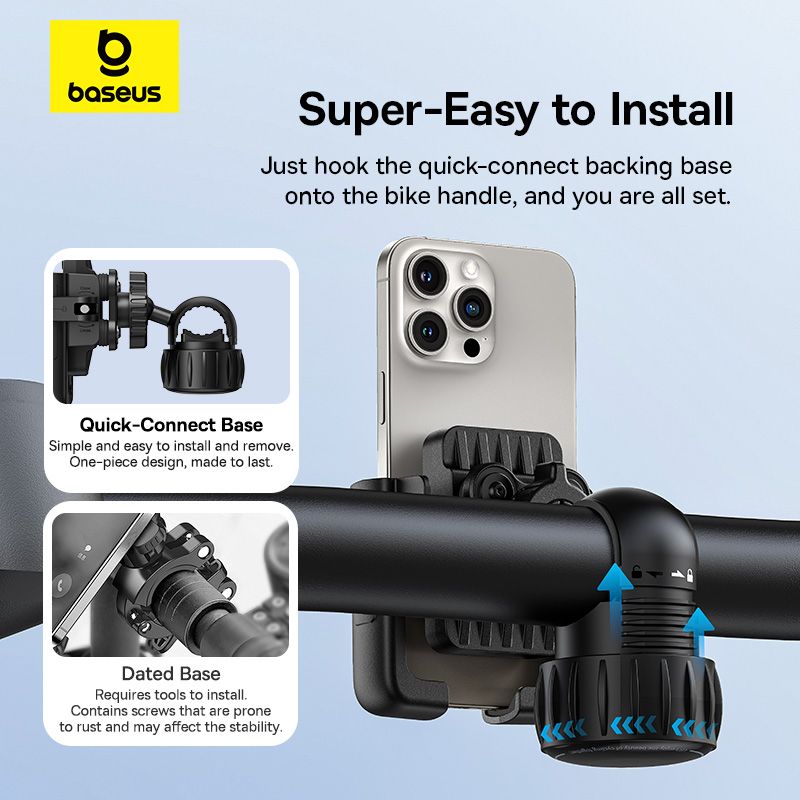 Велотримач для телефона Baseus GoTrip Series Bike Phone Mount Cluster Black