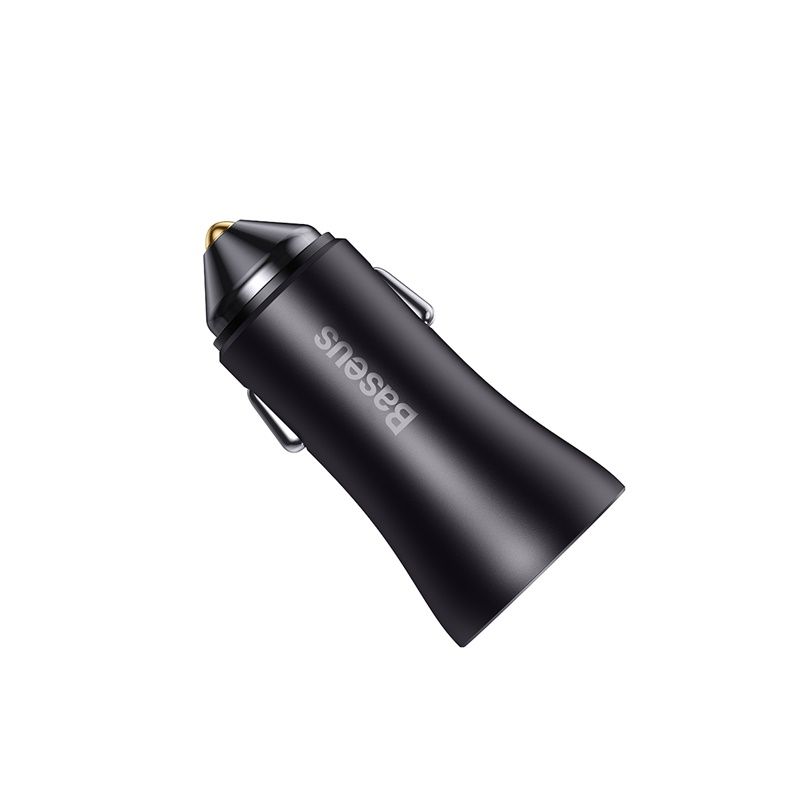 Автомобільний зарядний пристрій Baseus Golden Contactor Max Dual Fast Charger Car Charger U+U 60W Dark Gray