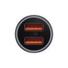 Автомобільний зарядний пристрій Baseus Golden Contactor Max Dual Fast Charger Car Charger U+U 60W Dark Gray