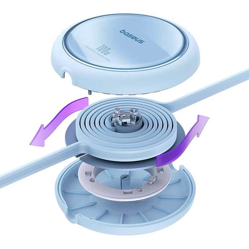 Кабель Baseus Free2Draw Mini Retractable Charging Cable Type-C to Type-C 100W 1m Galaxy Blue
