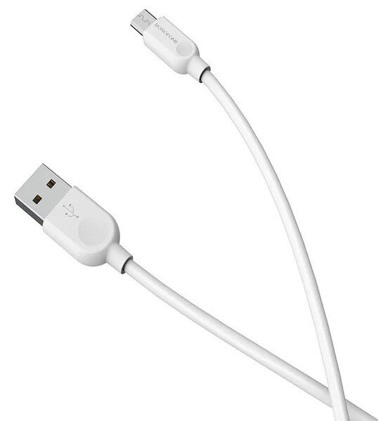 Кабель BOROFONE BX14 USB to Micro 2.4A, 2m, PVC, TPE connectors, White