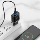 Мережевий зарядний пристрій з кабелем HOCO C12Q Smart QC3.0 charger set(Type-C) 18W Black