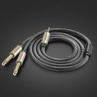 Аудіокабель UGREEN 3.5mm TRS to Dual 6.35mm TS Audio Cable 1m (Gray)