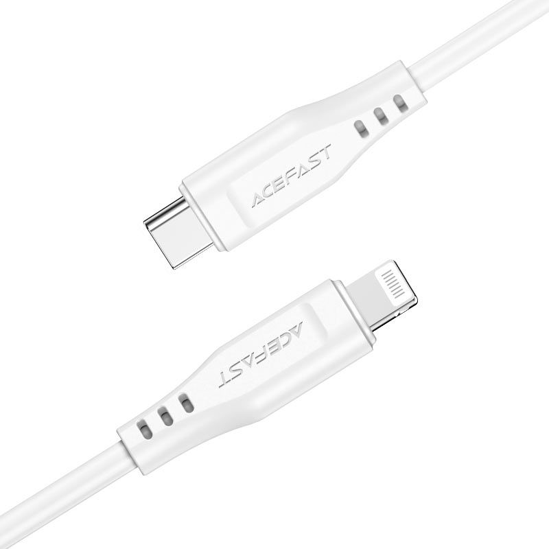 Кабель ACEFAST C3-01 Type-C to iP 3A, 30W, TPE, TPE connectors, White
